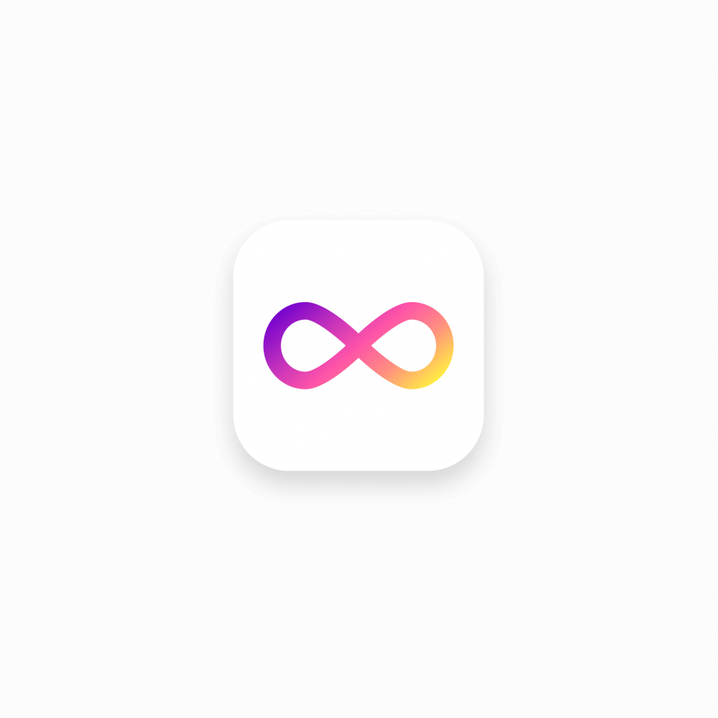 The icon of boomerang that we see in the Instagram app.